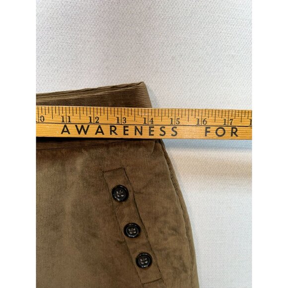 Banana Republic Women's Corduroy Pencil Skirt Button Accent Pockets Size 6 Brown - Picture 7 of 11